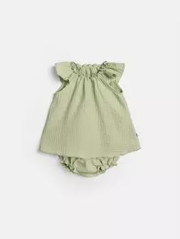 Сарафан муслиновый с блумерами "Шалфей" 0+