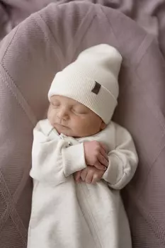 Шапка хлопковая двухслойная "Молоко" 0+