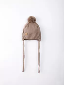 Шапка хлопковая однослойная на подкладе "Какао" 0+