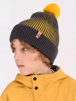 Шапка из смесовой шерсти "Горчица" 7+