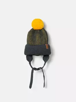 Шапка из смесовой шерсти "Горчица" на завязках