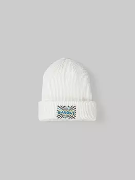 Шапка из смесовой шерсти "Молоко" с принтом