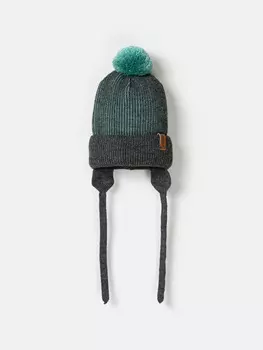 Шапка из смесовой шерсти "Морская волна" на завязках