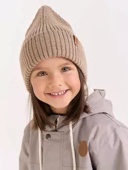 Шапка свечка из смесовой шерсти однослойная "Беж"