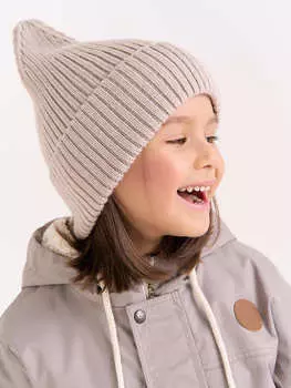 Шапка свечка из смесовой шерсти однослойная "Нюд"