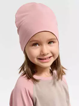 Шапка трикотажная двухслойная "Дымчатая роза"