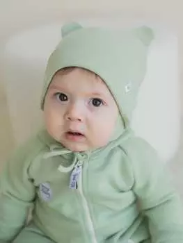 Шапка трикотажная двухслойная "Шалфей" 0+