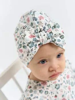 Шапка тюрбан "Цветы" 0+