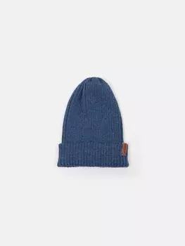 Шапка тыква из смесовой шерсти однослойная "Деним"