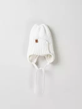 Шапка ушанка зимняя из смесовой шерсти "Молоко"