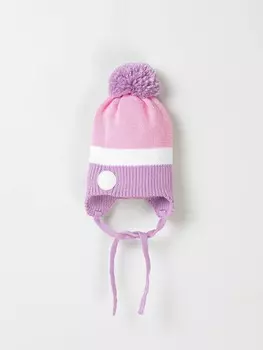 Шапка зимняя из смесовой шерсти "Орхидея" на завязках