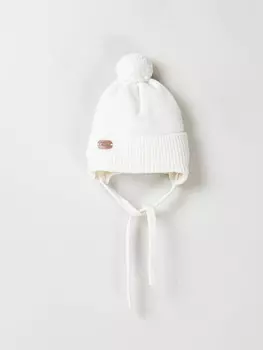 Шапка зимняя из смесовой шерсти "Снежок" на завязках 0+