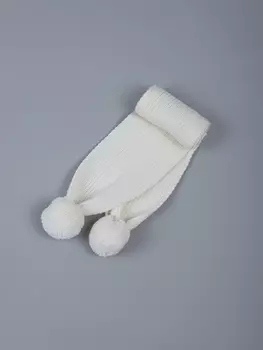 Шарф из смесовой шерсти с помпонами "Снежок"