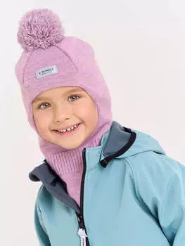 Шлем демисезонный из смесовой шерсти "Пудра"