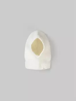 Шлем вязаный из ангоры "Молоко" 0+