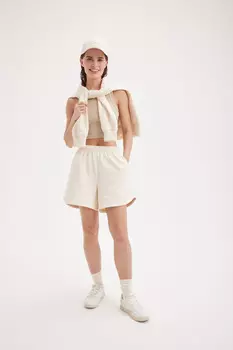 Шорты из 100% хлопка "Лён" женские