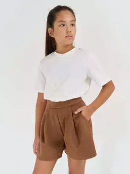 Шорты замшевые "Корица" для девочки 7+