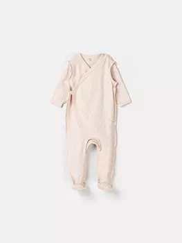 Слип на кнопках "Нюд" из ажурного хлопка 0+