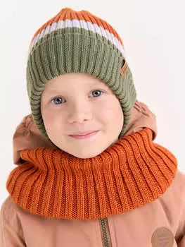 Снуд из смесовой шерсти "Мандарин" вертикальная вязка