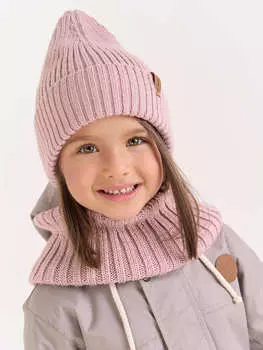 Снуд из смесовой шерсти "Пудра" вертикальная вязка