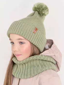 Снуд из смесовой шерсти "Шалфей" вертикальная вязка