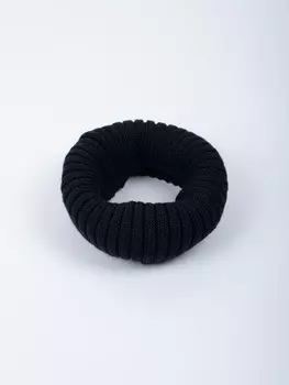 Снуд из смесовой шерсти "Уголь" вертикальная вязка