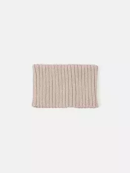 Снуд из смесовой шерсти "Ваниль" вертикальная вязка