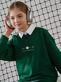 Свитшот облегченный "Не школа" с вышивкой 7+