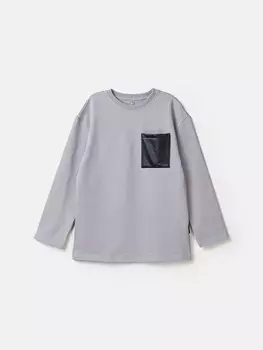 Свитшот облегченный "Туман" с карманом из эко-кожи 7+