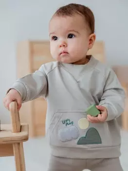 Свитшот облегченный "Жемчуг" с карманом-кенгуру 0+