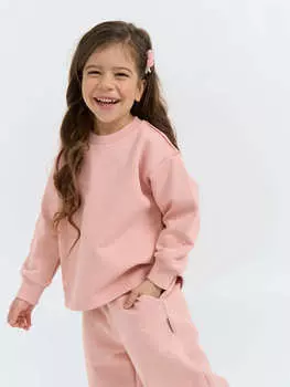 Свитшот с наружными швами из 100% хлопка "Персик"