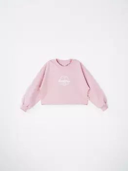 Свитшот укороченный с печатью "Пудра" подростковый