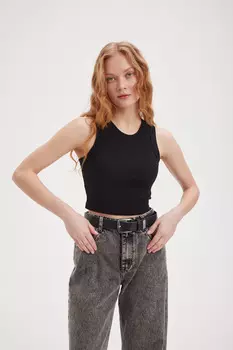 Топ халтер укороченный "Уголь" женский
