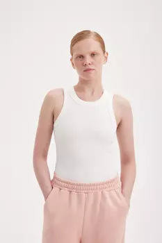 Топ халтер в рубчик "Белый" женский