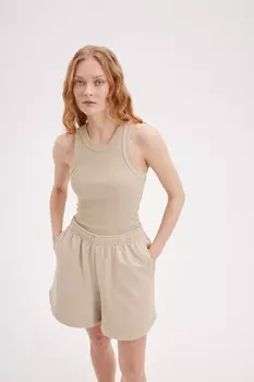 Топ халтер в рубчик "Беж" женский