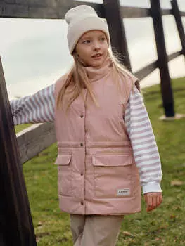 Жилет на кнопках "Карамель" удлиненный 7+