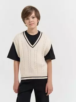 Жилет оверсайз вязаный "Белый" 7+