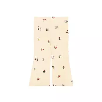 Брюки клеш в рубчик THE NEW Siblings "Liva Angora Flower", цветы в ванили