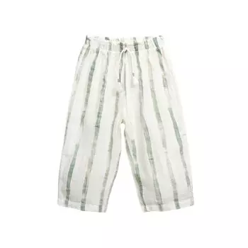 Брюки Play Up "Woven Gres Risca Verde", белые в зеленую полоску