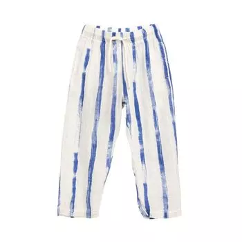 Брюки повседневные Play Up "Woven Gres Risca Telo", белые в голубую полоску