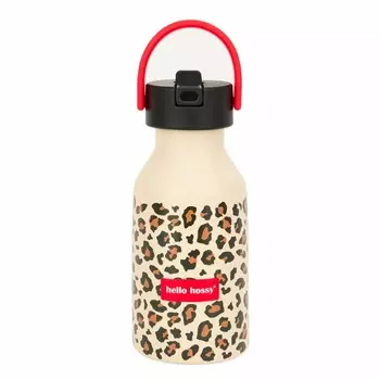 Бутылка-термос для напитков Hello Hossy "Gourde Leopard", желтая, 350 мл