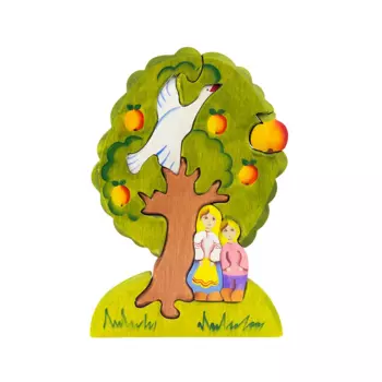 Деревянный пазл Сказки дерева "Гуси-лебеди яблоня"