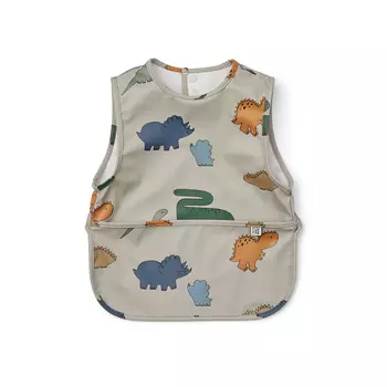 Детский нагрудник LIEWOOD "Bria Dinosaurs", дымчатый