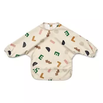 Детский нагрудник с рукавами LIEWOOD "Merle Graphic Alphabet", песочный