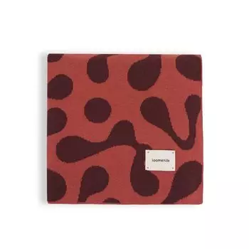 Детский плед LOOM, корица-бордовый