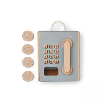 Игрушечный таксофон LIEWOOD, мульти микс с голубым