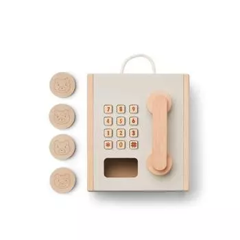 Игрушечный таксофон LIEWOOD, пшеничный микс с песочным