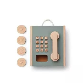 Игрушечный таксофон LIEWOOD, зеленый микс с золотой карамелью