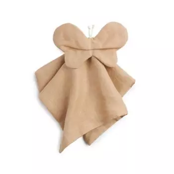 Игрушка-комфортер из льна Nobodinoz "Lin Francais Butterfly Sand", песочный, 32 х 32 см