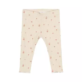 Легинсы в рубчик THE NEW Siblings "Baby Noella White Swan", воздушные шары в ванили